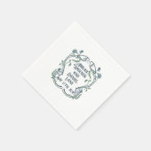 Blauwgroene Art Nouveau bruiloft cocktail Servet (Hoek)