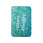 Blauwgroene badmat met Armeense wens (Voorkant Verticaal)