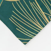 Blauwgroene bladeren fleece deken (Hoek)