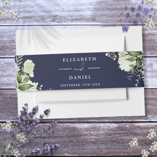 Blauwgroene Bloem Bruiloft Uitnodiging Uitnodigingen Wikkel