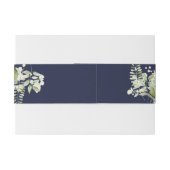 Blauwgroene Bloem Bruiloft Uitnodiging Uitnodigingen Wikkel (Achterkant Voorbeeld)