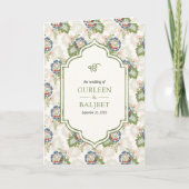 Blauwgroene bloem Sikh-huwelijk in één (Voorkant)
