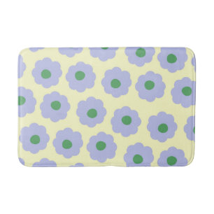 Blauwgroene bloemsimple bloempatroon met preppy ui badmat