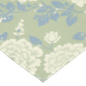 Blauwgroene blokdruk bloem tafelkleed (Gekanteld)