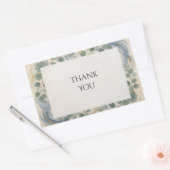 Blauwgroene botanische rechthoekige sticker (Envelop)