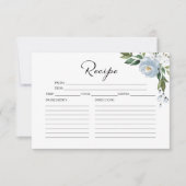 Blauwgroene Bruiloft Recept Kaarten (Voorkant)