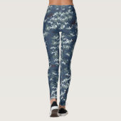 Blauwgroene/bruine Camouflage Leggings vrouwen (Achterkant)