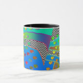 Blauwgroene Chevron Geo Mok (Midden)
