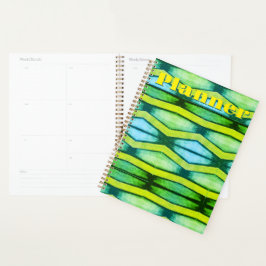 Blauwgroene Chevron Planner