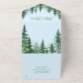 Blauwgroene dennenboom All in One Trouwen All In One Uitnodiging (Buitenkant)