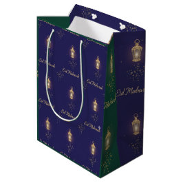 Blauwgroene Eid-cadeaubag Medium Cadeauzakje