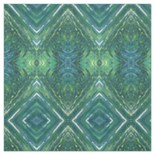 Blauwgroene en grijze boho Fabric "Portugal Stof