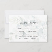 Blauwgroene Eucalyptus Huwelijksreactie RSVP Kaart (Voorkant)