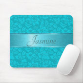 Blauwgroene  Floral Damaskers Muismat (Met muis)