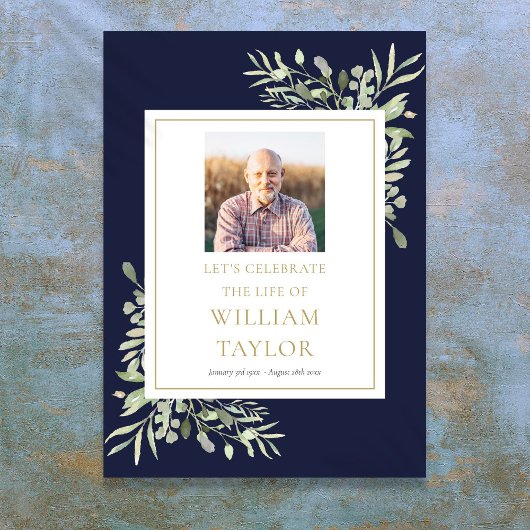 Blauwgroene Foto Herinneringsteken van het Leven Poster