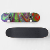 Blauwgroene fractale skateboard (Horizontaal)