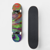 Blauwgroene fractale skateboard (Voorkant)