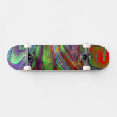 Blauwgroene fractale skateboard (Horizontaal)