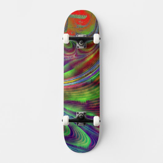 Blauwgroene fractale skateboard (Voorkant)