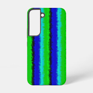 Blauwgroene gebroken glasstrepen samsung galaxy hoesje