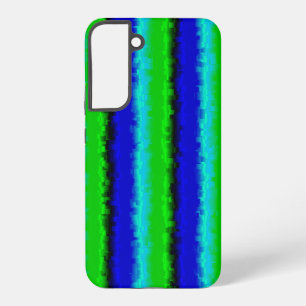 Blauwgroene gebroken glasstrepen samsung galaxy hoesje