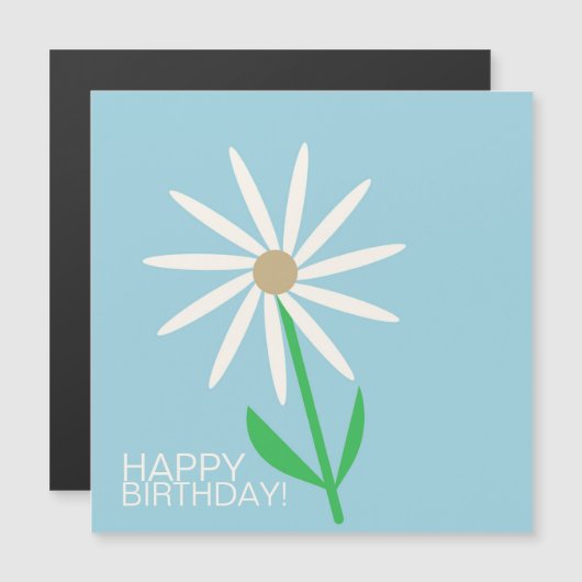 Blauwgroene gelukkige verjaardagswensen met Daisy (Voorkant / Achterkant)