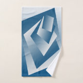 Blauwgroene geometrie bad handdoek (Handdoek)
