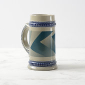 Blauwgroene geometrie bierpul (Voorkant links)