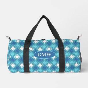 Blauwgroene geometrie: Monogram plunjezak