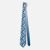 Blauwgroene geometrie stropdas (Voorkant)