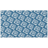 Blauwgroene geometrie tafelkleed (Voorkant (Horizontaal))