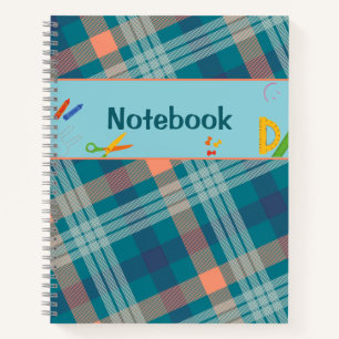 Blauwgroene geruite tartan notitieboek