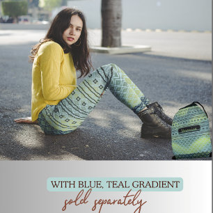 Blauwgroene Gradiëntpatroon Leggings