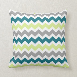 Blauwgroene grijze Chevron Decoratief Pillow Kussen