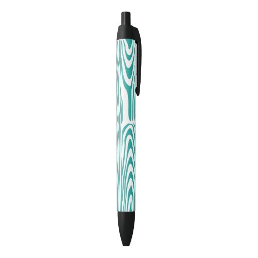 Blauwgroene houtnerf zwarte inkt pen (Achterkant (Verticaal))