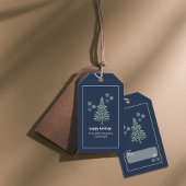 Blauwgroene Kerstboom Cadeaublaadjes – Set van 10 Cadeaulabel