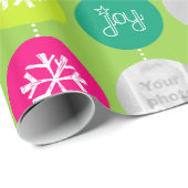 Blauwgroene kerstfoto cadeaupapier (Rol Hoek)