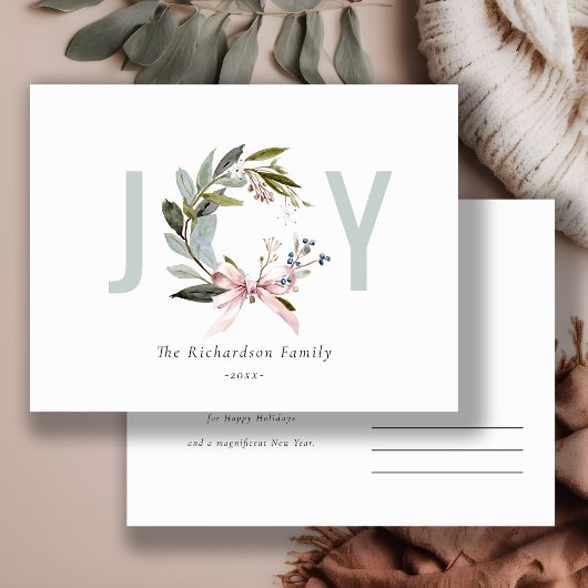 Blauwgroene kerstkrans voor winter en feestdagen