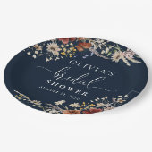 Blauwgroene Kleine Wilde Bloem Bruidsdouche  Papieren Bordje (Gekanteld)