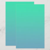 Blauwgroene kleur briefpapier (Voorkant / Achterkant)