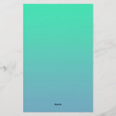 Blauwgroene kleur briefpapier (Achterkant)