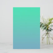 Blauwgroene kleur briefpapier (Staand voorkant)
