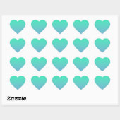 Blauwgroene kleur hart sticker (Vel)