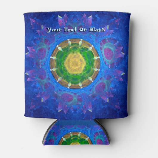 Blauwgroene kleurstof blikjeskoeler (Voorkant)