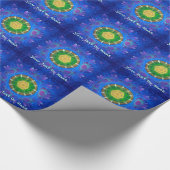 Blauwgroene kleurstof cadeaupapier (Hoek)