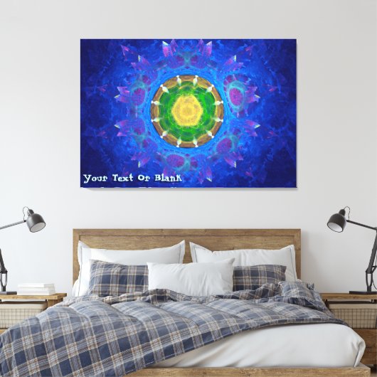 Blauwgroene kleurstof canvas afdruk (Insitu (Slaapkamer))