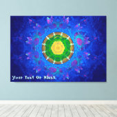 Blauwgroene kleurstof canvas afdruk (Insitu (Houten vloer))