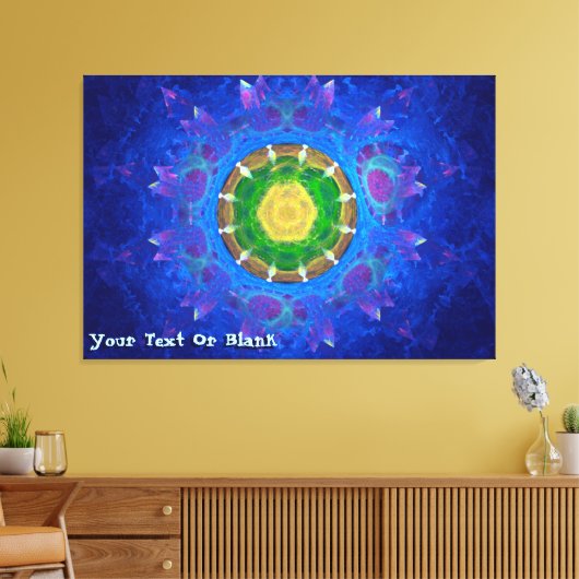 Blauwgroene kleurstof canvas afdruk (Insitu (Woonkamer))