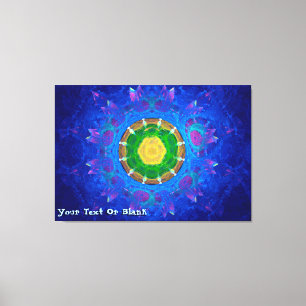 Blauwgroene kleurstof canvas afdruk