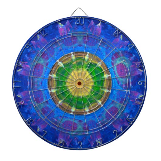 Blauwgroene kleurstof dartbord (Voorkant)